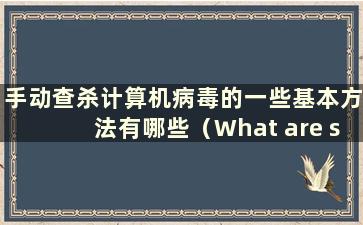 手动查杀计算机病毒的一些基本方法有哪些（What are some basicmethodsfor Manual查杀计算机病毒）